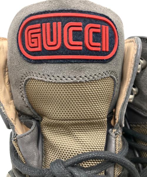 GUCCI（グッチ）GUCCI (グッチ) GUCCI　トレッキングブーツ カーキ×ベージュ サイズ:25.5ｃｍの古着・服飾アイテム