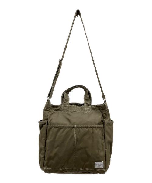 PORTER（ポーター）PORTER (ポーター) PORTER　SHOULDER TOTE BAG　2WAYバッグ カーキの古着・服飾アイテム