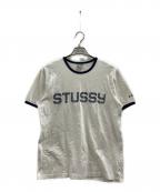 stussyステューシー）の古着「半袖Tシャツ」｜ホワイト×ネイビー