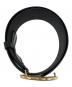 GUCCI (グッチ) GUCCI　インターロッキングG　レザーベルト ブラック×ゴールド：10000円