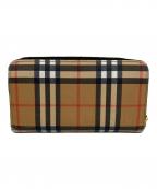 BURBERRYバーバリー）の古着「BURBERRY　ラウンドファスナー財布」｜ブラウン