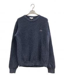 LACOSTE（ラコステ）の古着「ヘザーカラーリングワッフルニット」｜ネイビー