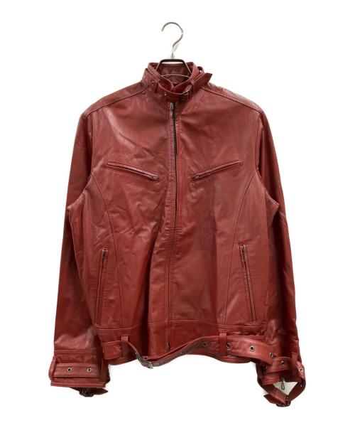 SCHAFFEN（シャッフェン）SCHAFFEN (シャッフェン) レザージャケット レッド サイズ:４の古着・服飾アイテム