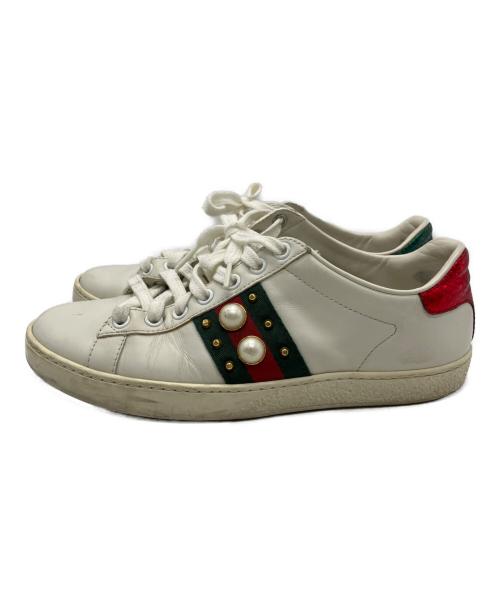 GUCCI（グッチ）GUCCI (グッチ) GUCCI　シェリーライン　スニーカー ホワイト サイズ:36の古着・服飾アイテム