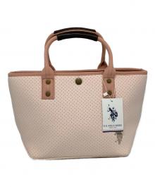 U.S POLO ASSN（ユーエスポロアッスン）の古着「U.S POLO ASSN　ハイブリッドボンディングトートＳ　ハンドバッグ」｜ピンク