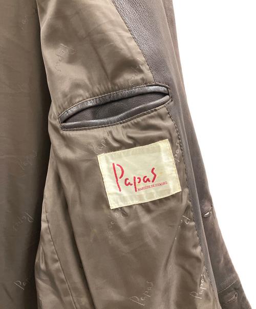 PAPAS（パパス）PAPAS (パパス) レザーコート ブラウン サイズ:不明の古着・服飾アイテム