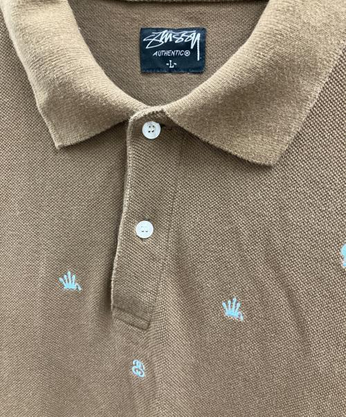 stussy（ステューシー）stussy (ステューシー) ポロシャツ ブラウン サイズ:Lの古着・服飾アイテム