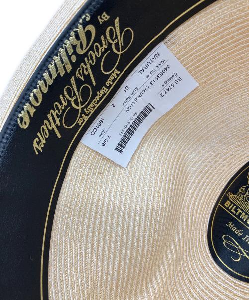BROOKS BROTHERS（ブルックスブラザーズ）BROOKS BROTHERS (ブルックスブラザーズ) BILTMORE HATS (ビルトモアハット) BROOKS BROTHERS 	BILTMORE HATS 中折れストローハット ナチュラルの古着・服飾アイテム