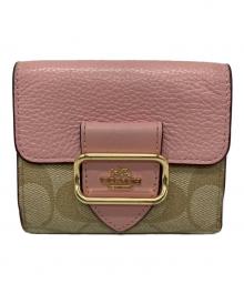COACH（コーチ）の古着「COACH　2つ折り財布」｜ピンクベージュ