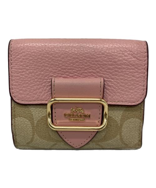 COACH（コーチ）COACH (コーチ) COACH　2つ折り財布 ピンクベージュの古着・服飾アイテム