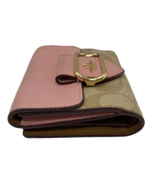 COACH（コーチ）COACH (コーチ) COACH　2つ折り財布 ピンクベージュの古着・服飾アイテム
