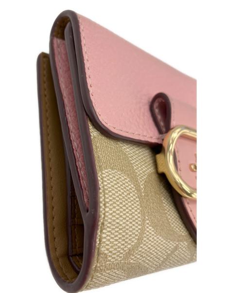 COACH（コーチ）COACH (コーチ) COACH　2つ折り財布 ピンクベージュの古着・服飾アイテム