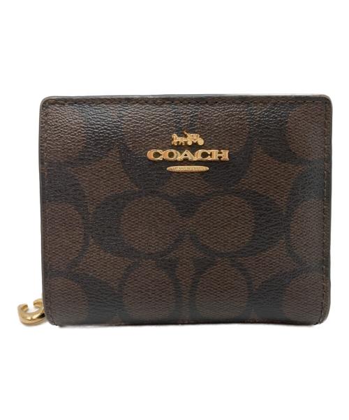 COACH（コーチ）COACH (コーチ) 2つ折り財布 ブラウン×ブラックの古着・服飾アイテム