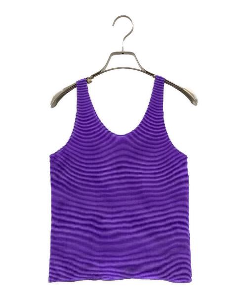 me ISSEY MIYAKE（ミーイッセイ ミヤケ）me ISSEY MIYAKE (ミーイッセイ ミヤケ) ボックスプリーツノースリーブカットソー パープル サイズ:FREEの古着・服飾アイテム