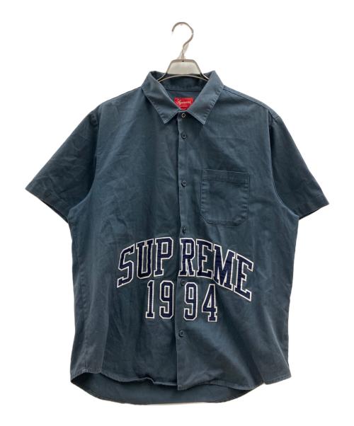 SUPREME（シュプリーム）Supreme (シュプリーム) ARC LOGO S/S WORK SHIRT ネイビー サイズ:Lの古着・服飾アイテム