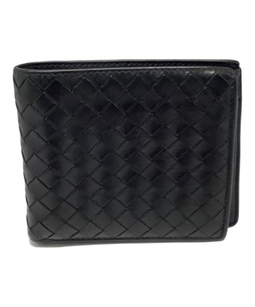 BOTTEGA VENETA（ボッテガベネタ）BOTTEGA VENETA (ボッテガベネタ) BOTTEGA VENETA　2つ折り財布 ブラックの古着・服飾アイテム
