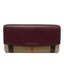 BURBERRY（バーバリー）の古着「BURBERRY　長財布」｜ワインレッド×ベージュ