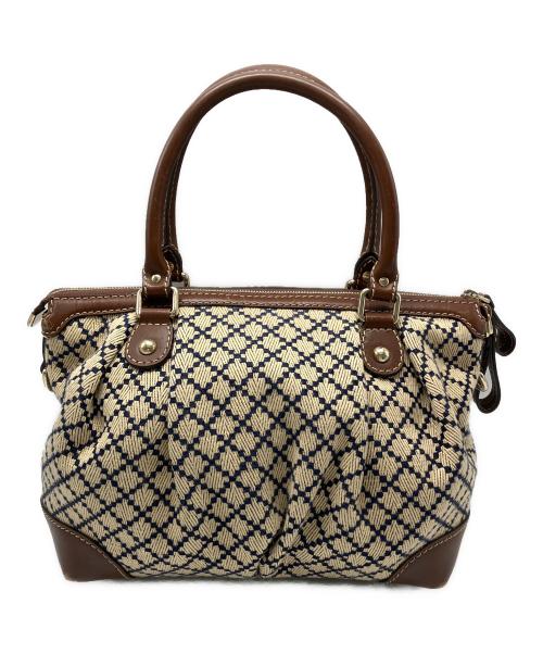 GUCCI（グッチ）GUCCI (グッチ) GUCCI　ディアマンテ　スーキー　ハンドバッグ ベージュ×ネイビーの古着・服飾アイテム