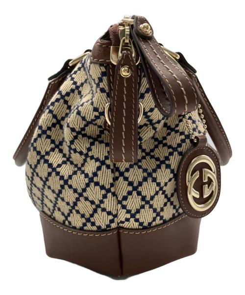 GUCCI（グッチ）GUCCI (グッチ) GUCCI　ディアマンテ　スーキー　ハンドバッグ ベージュ×ネイビーの古着・服飾アイテム
