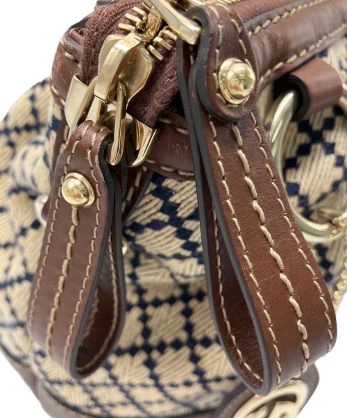 GUCCI（グッチ）GUCCI (グッチ) GUCCI　ディアマンテ　スーキー　ハンドバッグ ベージュ×ネイビーの古着・服飾アイテム