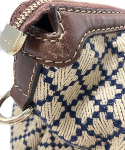 GUCCI（グッチ）GUCCI (グッチ) GUCCI　ディアマンテ　スーキー　ハンドバッグ ベージュ×ネイビーの古着・服飾アイテム