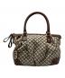 GUCCI（グッチ）の古着「GUCCI　ディアマンテ　スーキー　ハンドバッグ」｜ベージュ×ネイビー