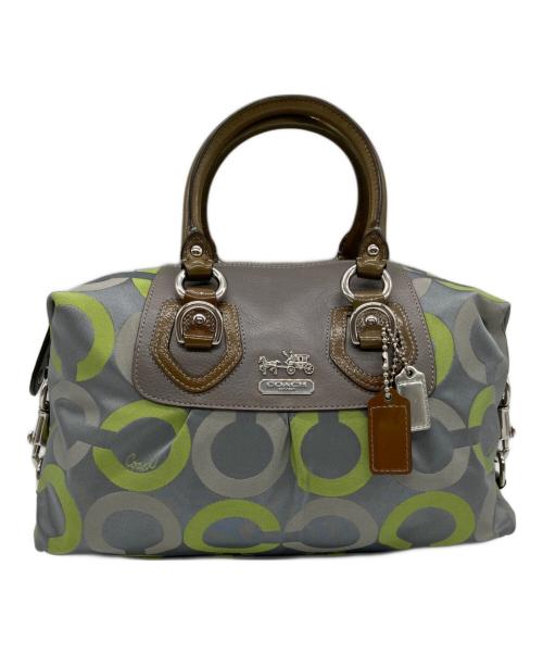 COACH（コーチ）COACH (コーチ) COACH　2WAYバッグ ライトグレー×グリーンの古着・服飾アイテム