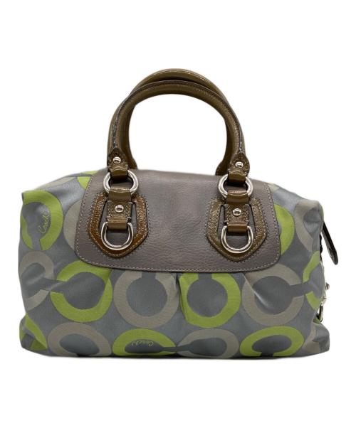 COACH（コーチ）COACH (コーチ) COACH　2WAYバッグ ライトグレー×グリーンの古着・服飾アイテム