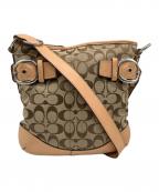COACHコーチ）の古着「COACH　ショルダーバッグ」｜ベージュ