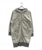 DIESELディーゼル）の古着「ダメージ加工ジップパーカー」｜グレー