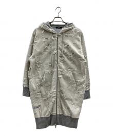 DIESEL（ディーゼル）の古着「ダメージ加工ジップパーカー」｜グレー