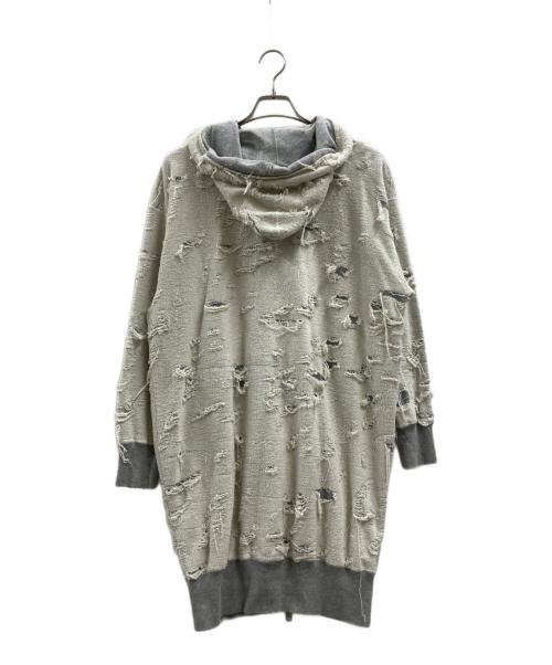 DIESEL（ディーゼル）DIESEL (ディーゼル) ダメージ加工ジップパーカー グレー サイズ:XXSの古着・服飾アイテム