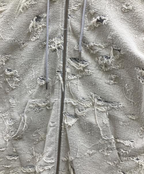 DIESEL（ディーゼル）DIESEL (ディーゼル) ダメージ加工ジップパーカー グレー サイズ:XXSの古着・服飾アイテム