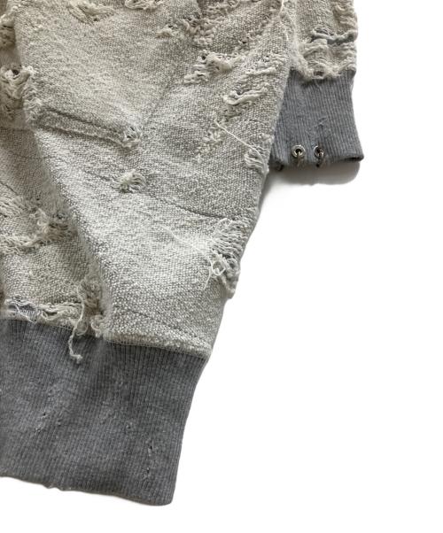 DIESEL（ディーゼル）DIESEL (ディーゼル) ダメージ加工ジップパーカー グレー サイズ:XXSの古着・服飾アイテム