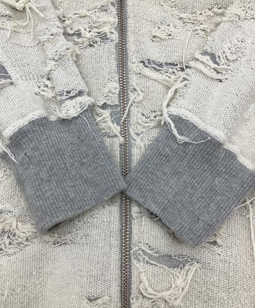 DIESEL（ディーゼル）DIESEL (ディーゼル) ダメージ加工ジップパーカー グレー サイズ:XXSの古着・服飾アイテム