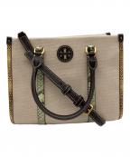 TORY BURCHトリーバーチ）の古着「Blake Canvas Embossed Small」｜ベージュ