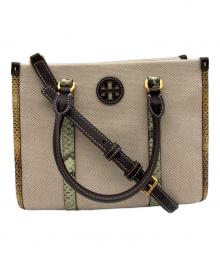 TORY BURCH（トリーバーチ）の古着「Blake Canvas Embossed Small」｜ベージュ