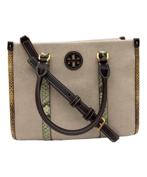 TORY BURCH（トリーバーチ）TORY BURCH (トリーバーチ) Blake Canvas Embossed Small ベージュの古着・服飾アイテム