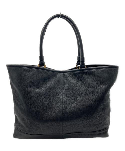 TORY BURCH（トリーバーチ）TORY BURCH (トリーバーチ) ビッグロゴトートバッグ ブラックの古着・服飾アイテム