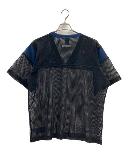 moussy（マウジー）moussy (マウジー) RUSSELL ATHLETIC (ラッセルアスレチック) メッシュゲームシャツ ブラック×ネイビー サイズ:FREEの古着・服飾アイテム