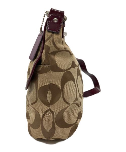 COACH（コーチ）COACH (コーチ) ショルダーバッグ ベージュ×ボルドーの古着・服飾アイテム