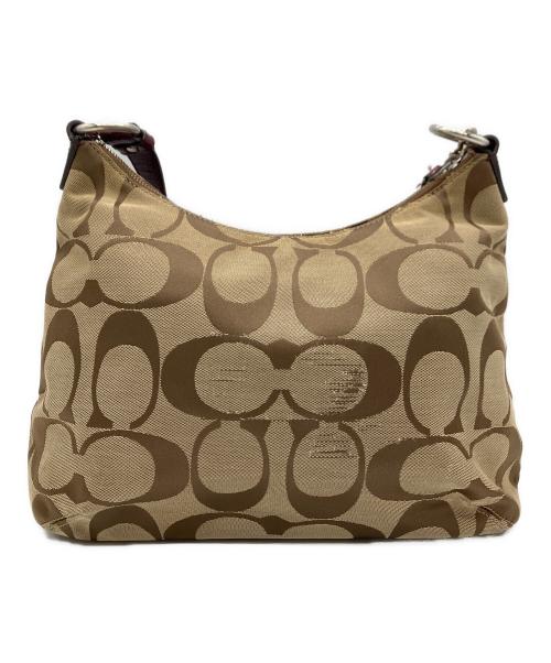COACH（コーチ）COACH (コーチ) ショルダーバッグ ベージュ×ボルドーの古着・服飾アイテム