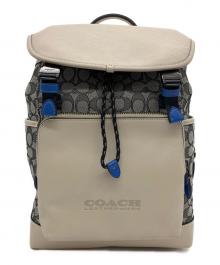 COACH（コーチ）の古着「COACH　リュック」｜ベージュ×ネイビー