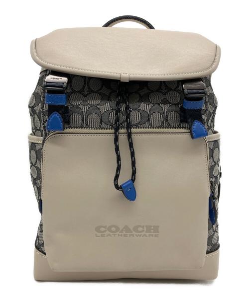 COACH（コーチ）COACH (コーチ) COACH　リュック ベージュ×ネイビーの古着・服飾アイテム