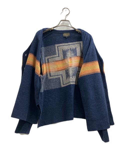 PENDLETON（ペンドルトン）PENDLETON (ペンドルトン) ワイドＶネックカーディガン ネイビー サイズ:FREEの古着・服飾アイテム