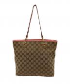 GUCCIグッチ）の古着「GUCCI　トートバッグ」｜ベージュ×ピンク