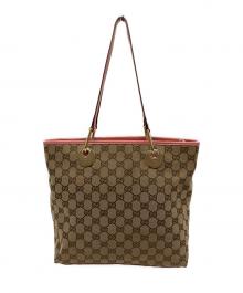 GUCCI（グッチ）の古着「GUCCI　トートバッグ」｜ベージュ×ピンク