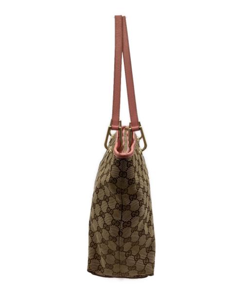 GUCCI（グッチ）GUCCI (グッチ) GUCCI　トートバッグ ベージュ×ピンクの古着・服飾アイテム