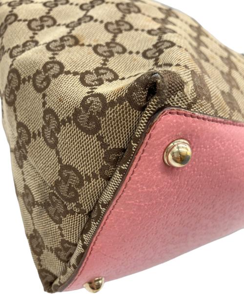 GUCCI（グッチ）GUCCI (グッチ) GUCCI　トートバッグ ベージュ×ピンクの古着・服飾アイテム