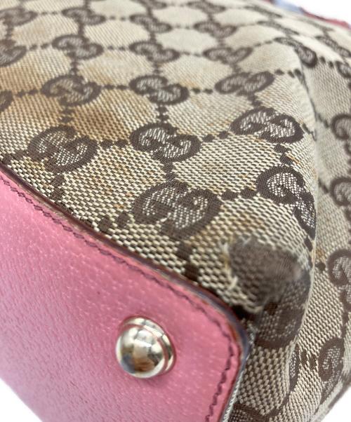 GUCCI（グッチ）GUCCI (グッチ) GUCCI　トートバッグ ベージュ×ピンクの古着・服飾アイテム